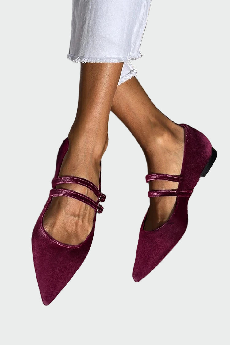 Ballerinas with Pointed Toe and Double Strap