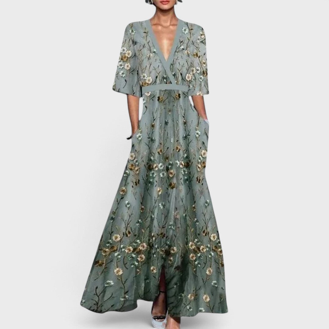 Océane - Elegant Floral Maxi Dress