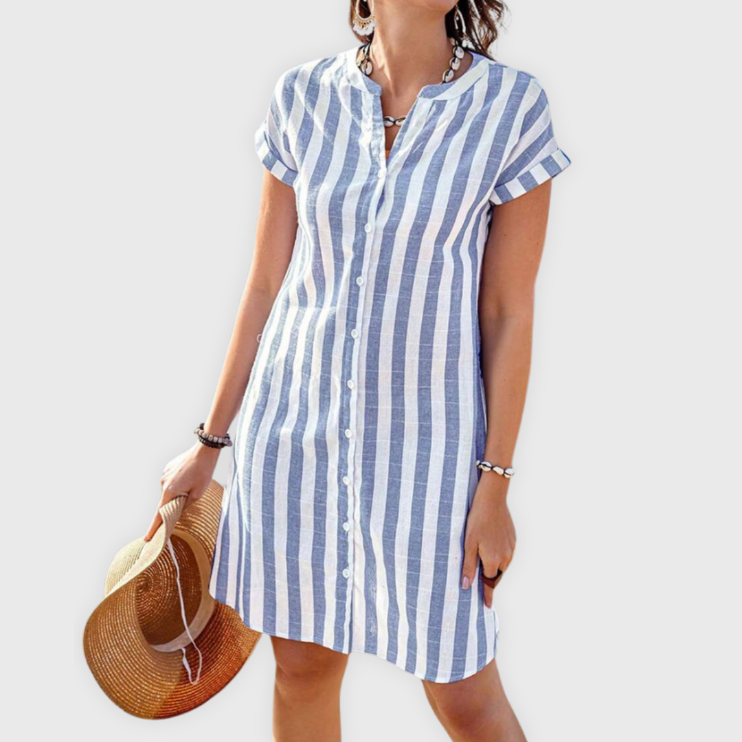 Elegant dress with stripes