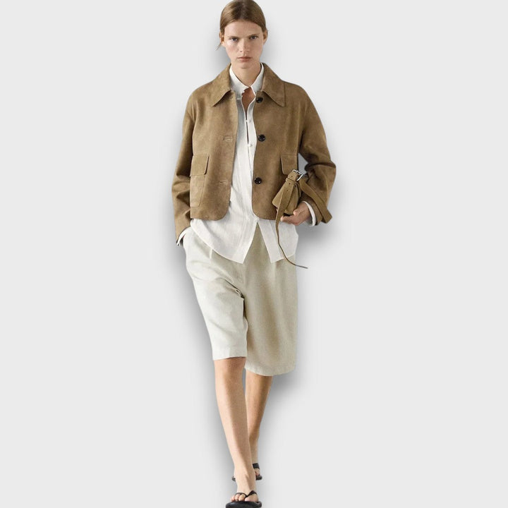 Naomi – Elegant suede jacket with a classic cut