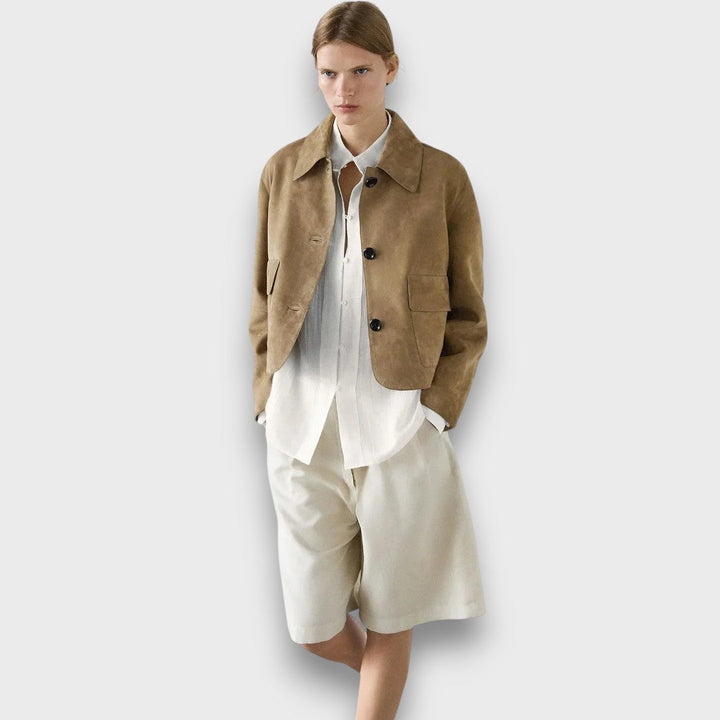 Naomi – Elegant suede jacket with a classic cut