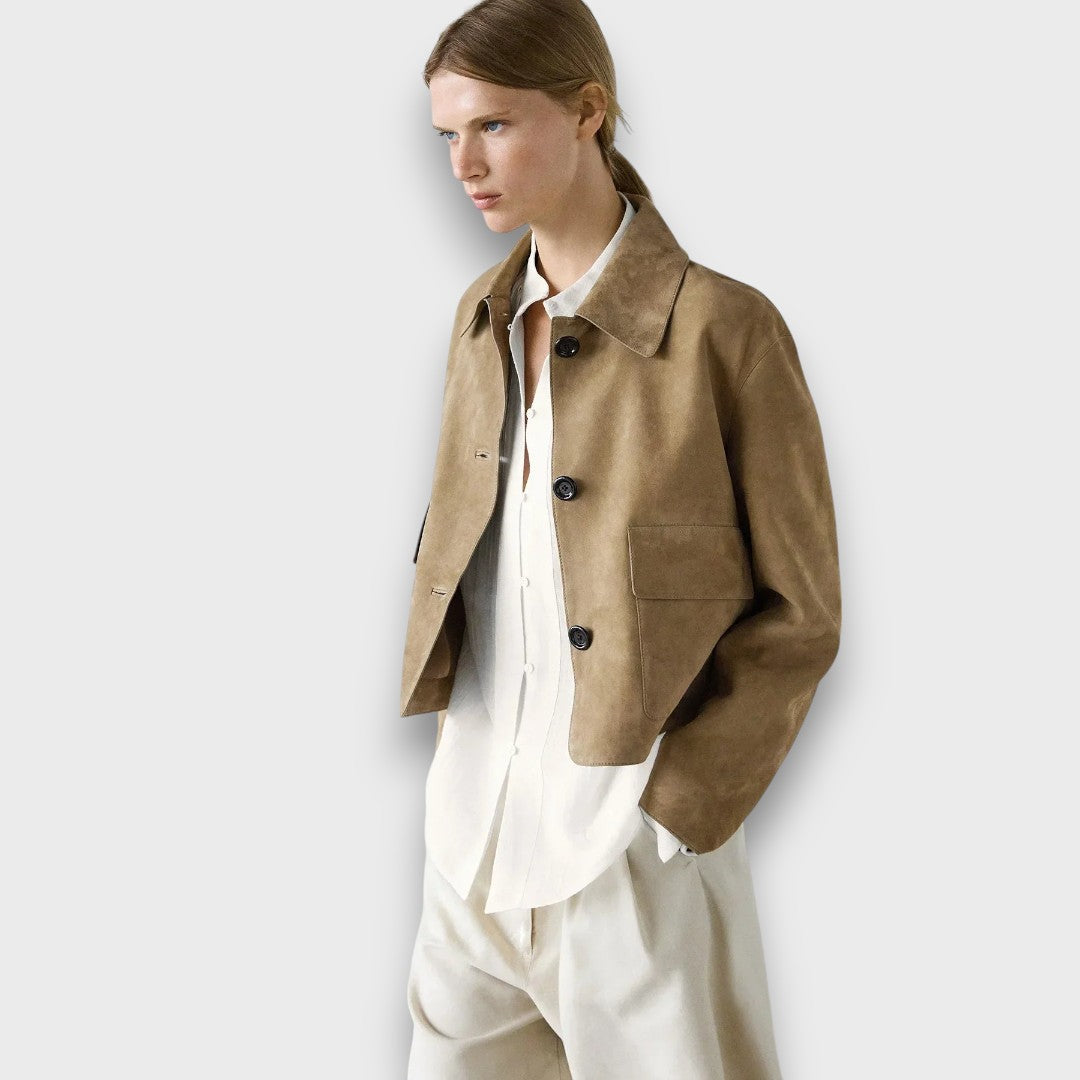 Naomi – Elegant suede jacket with a classic cut