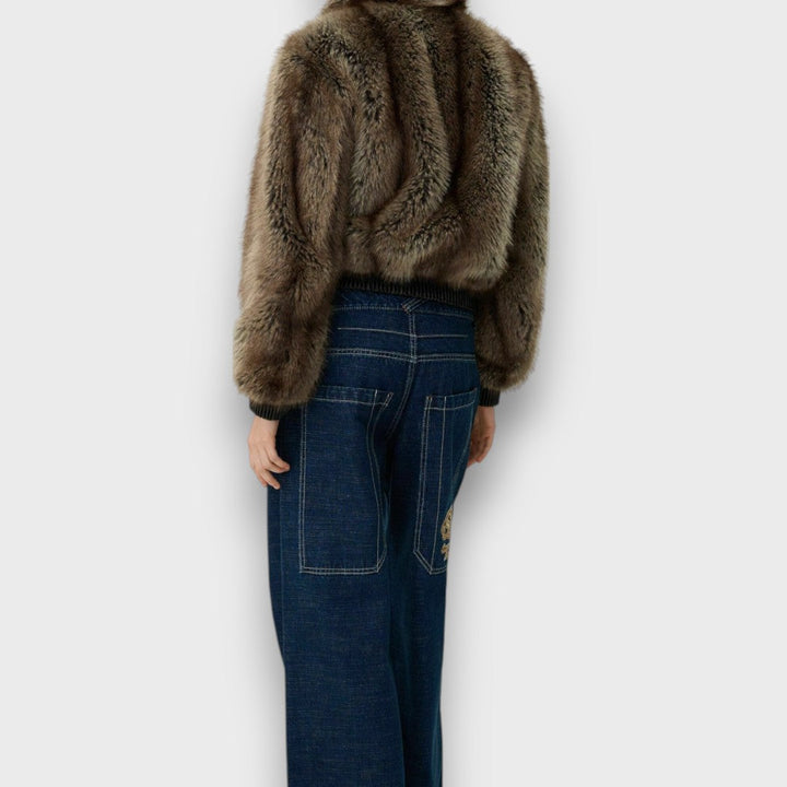 Amelia – Short Faux Fur Jacket with Urban Chic