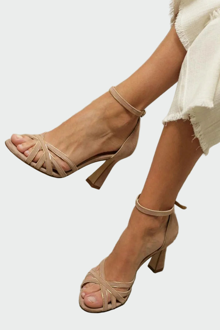 Sandals with Block Heels and Straps