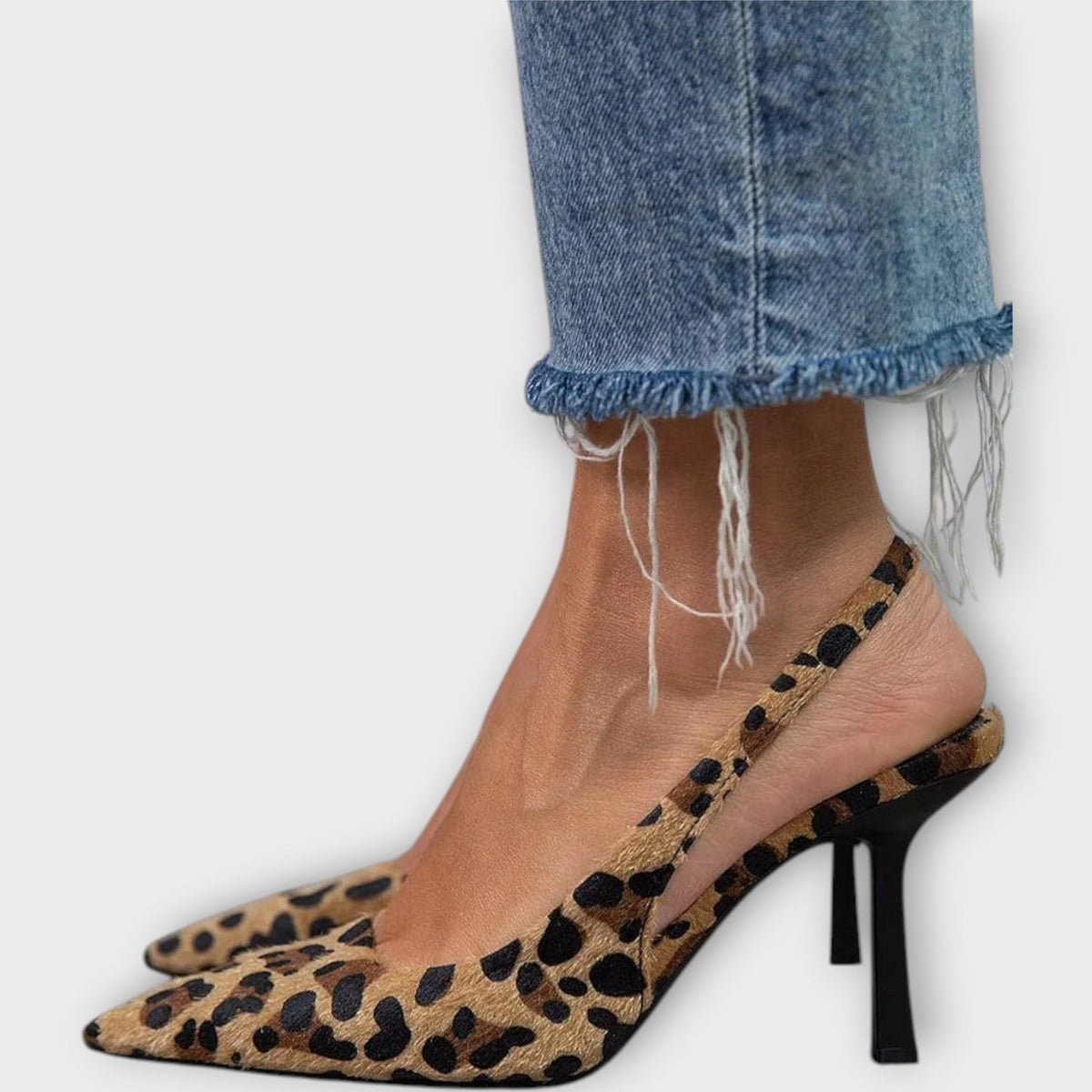 Leopard Print Shoes with Back Strap