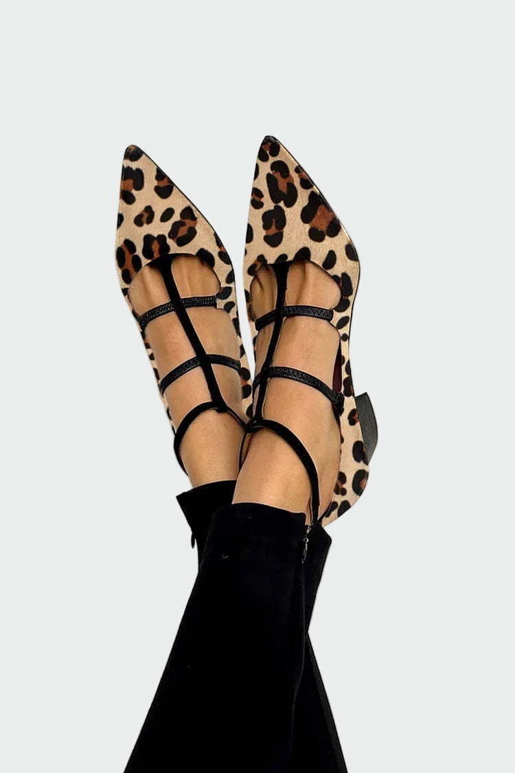 Ballerinas with Animal Print and Straps