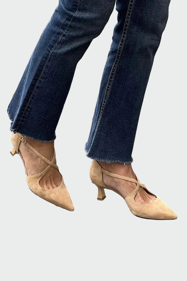 Stilettos with Pointed Toe and Crisscross Straps