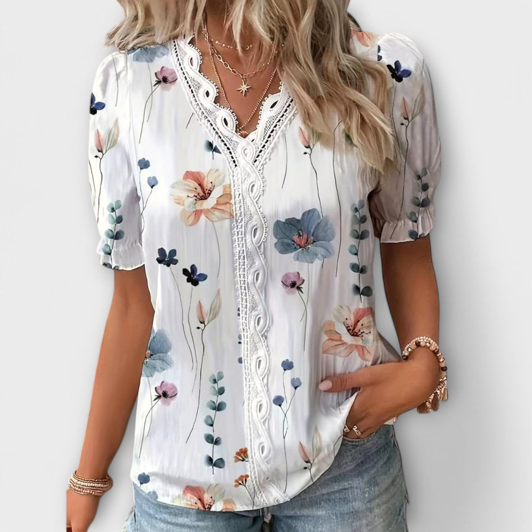 Emily - Fashion Blouse with V-Neck
