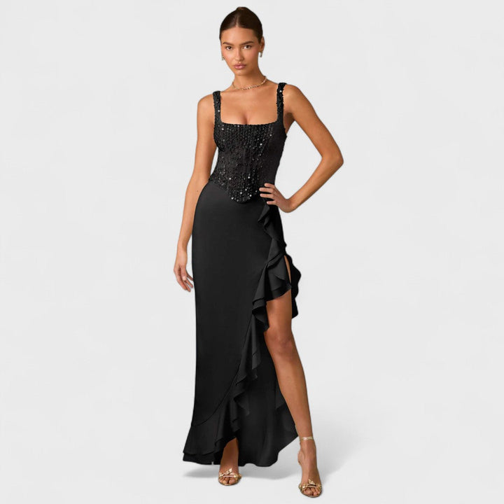Bella - Satin Corset Dresses with Ruffles