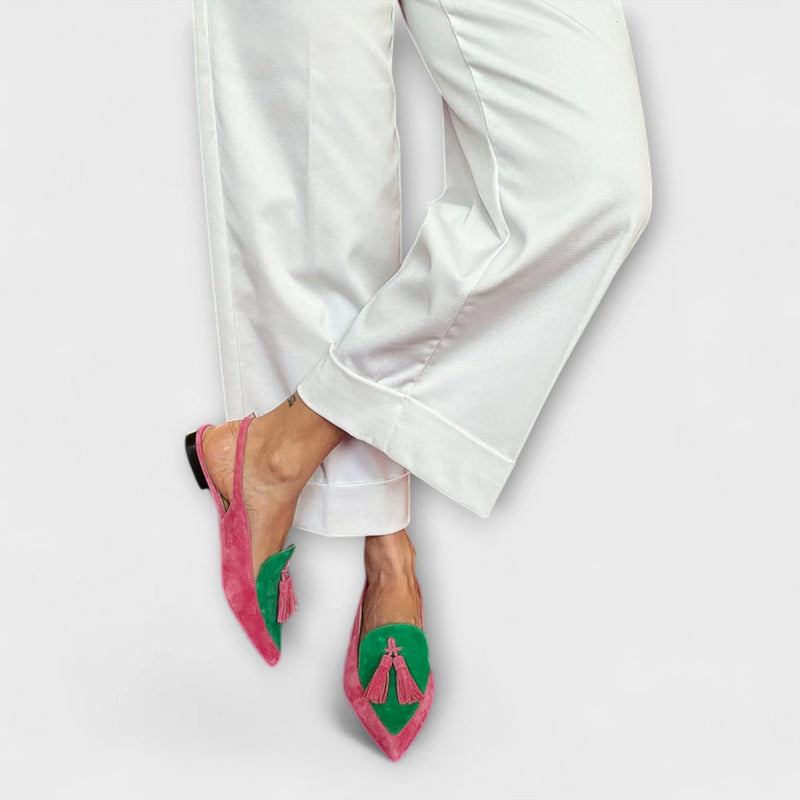 Colorful Shoes with Fringes and Design