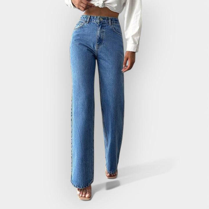 High Waist Jeans with Comfortable Wide Fit