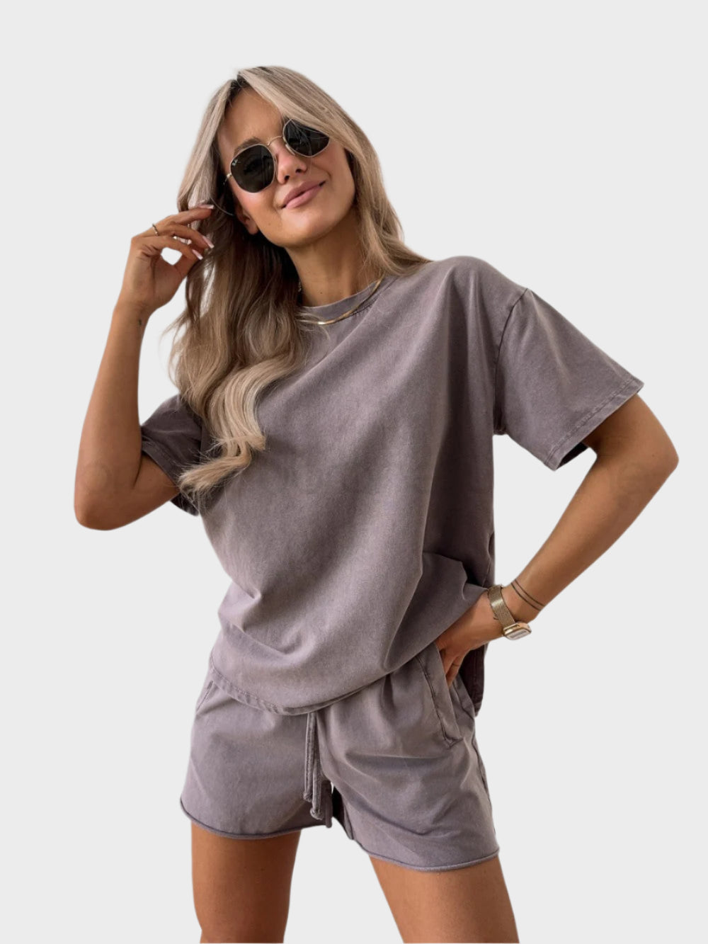 Casual Set with Blouse and Jogger Pants