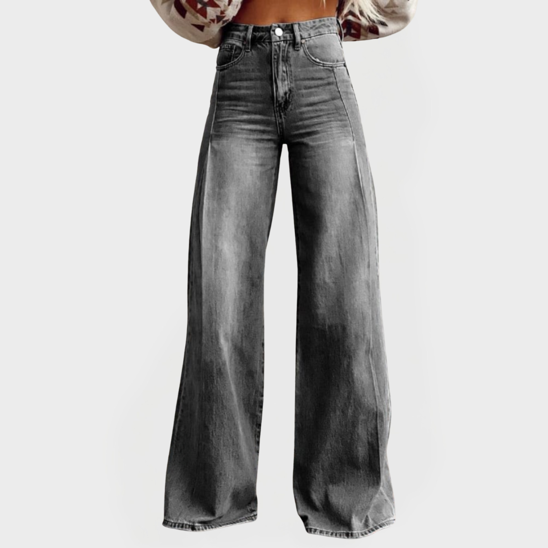 Stylish Jeans Pants with Wide Leg Opening