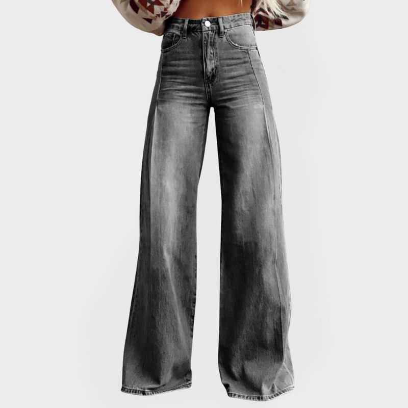 Stylish Jeans Pants with Wide Leg Opening