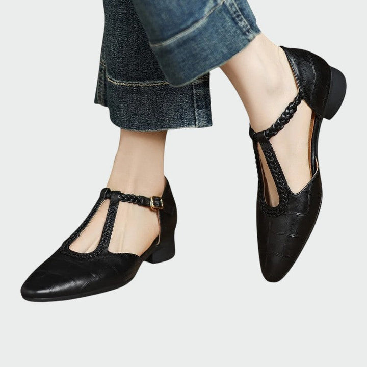Alma - Pointed T-bar Mary Jane Shoes