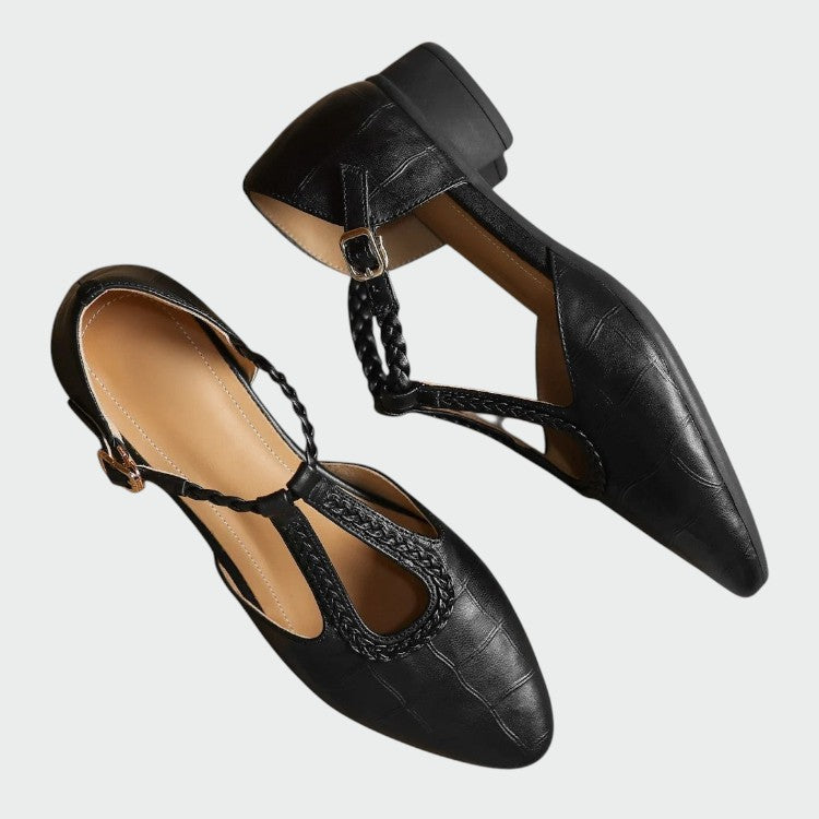 Alma - Pointed T-bar Mary Jane Shoes