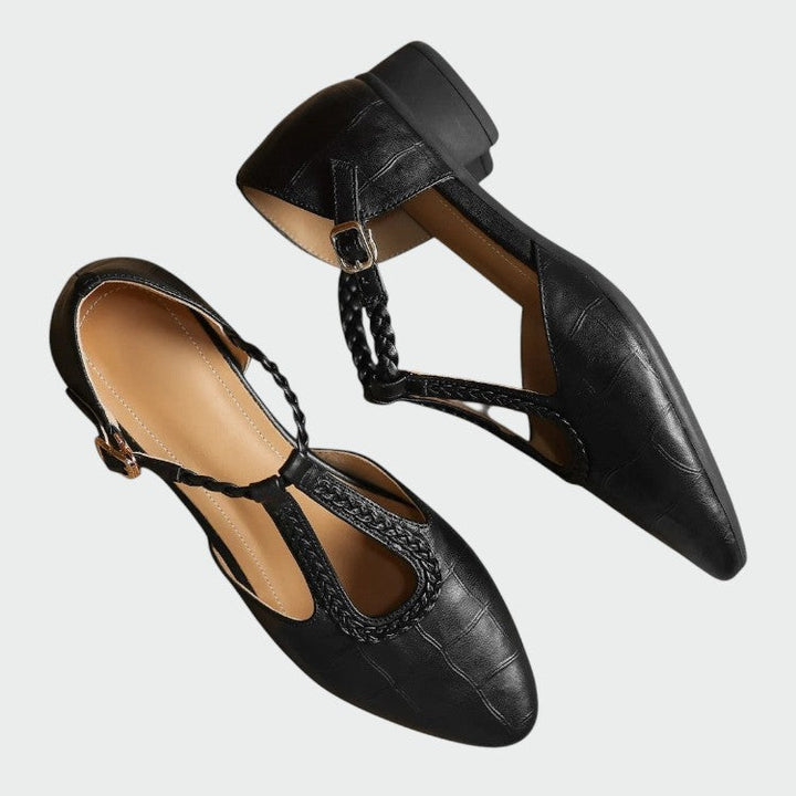 Alma - Pointed T-bar Mary Jane Shoes