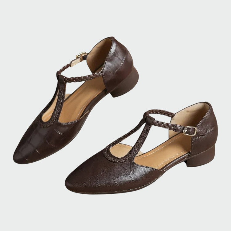 Alma - Pointed T-bar Mary Jane Shoes