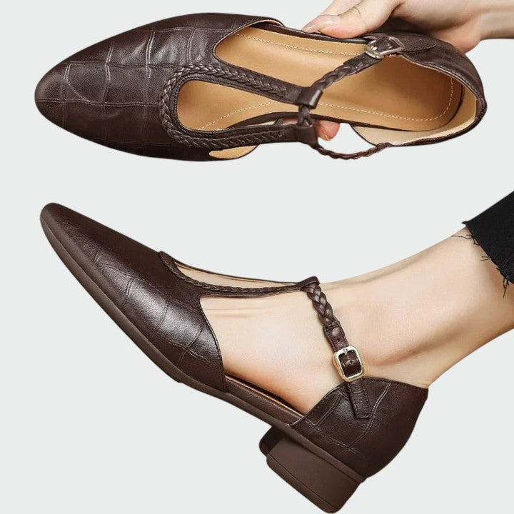 Alma - Pointed T-bar Mary Jane Shoes