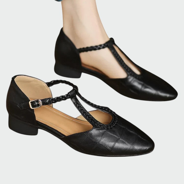 Alma - Pointed T-bar Mary Jane Shoes