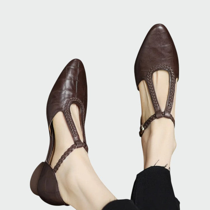 Alma - Pointed T-bar Mary Jane Shoes