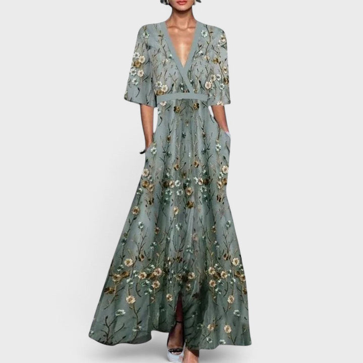 Océane - Elegant Floral Maxi Dress