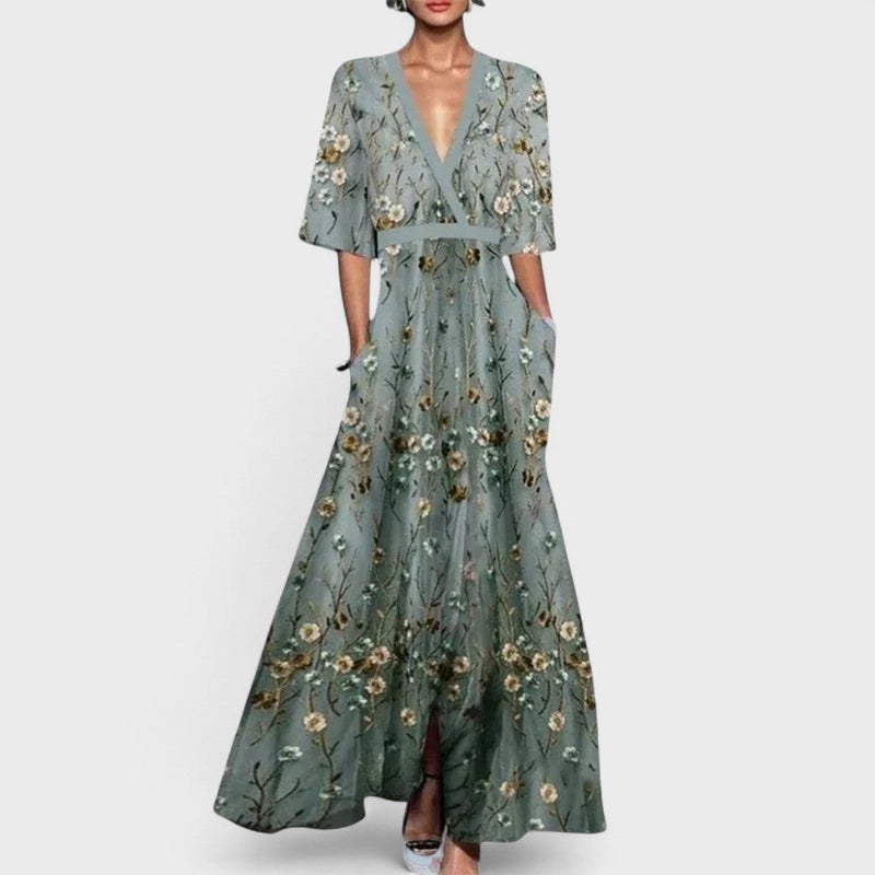 Océane - Elegant Floral Maxi Dress