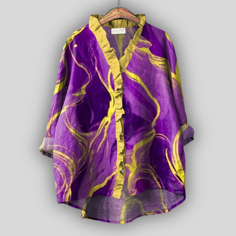 Lilac Linen Blouse Art Aura