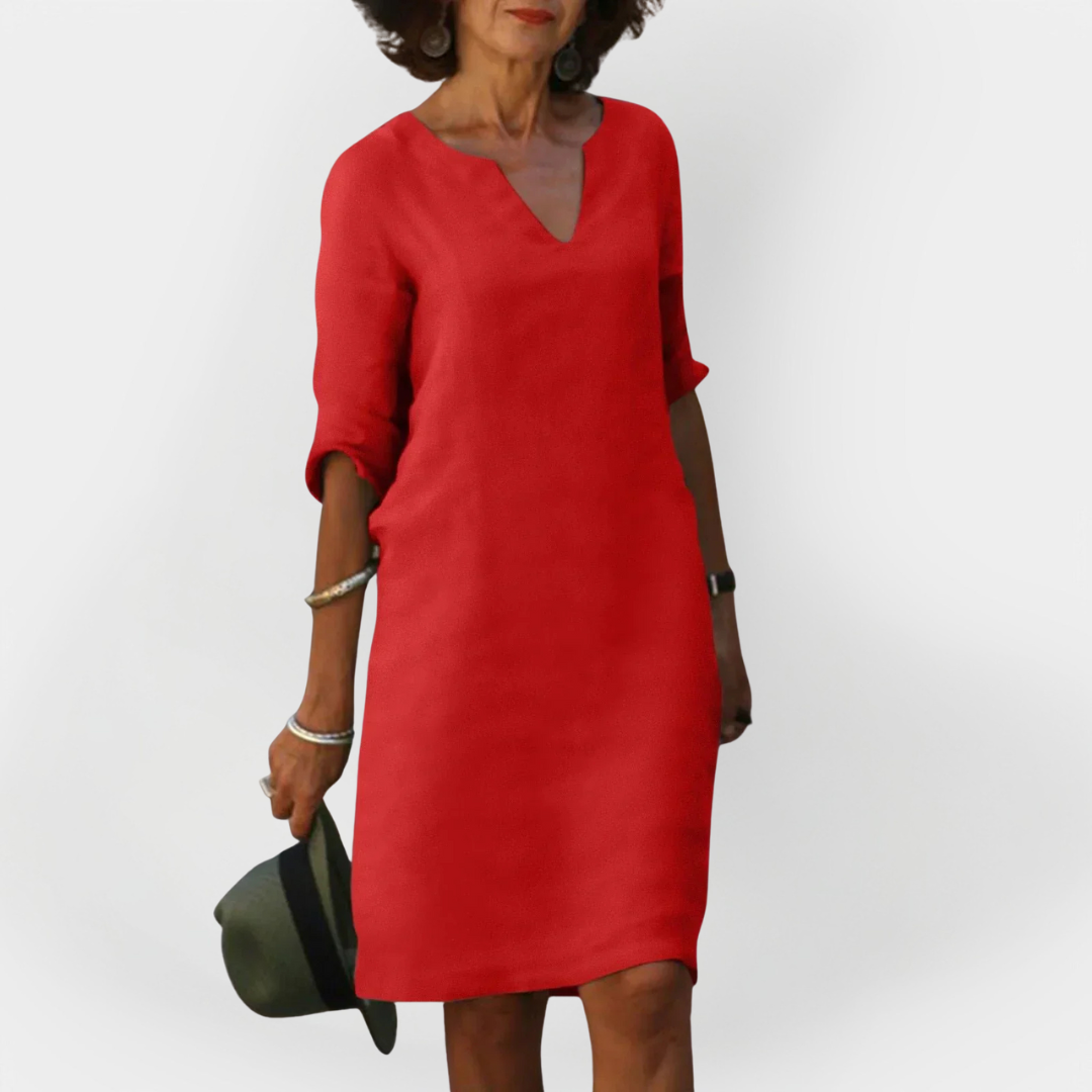 Everyday Dress with V-Neck