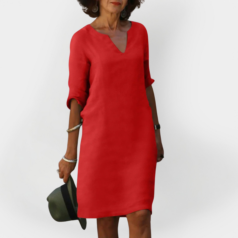 Everyday Dress with V-Neck