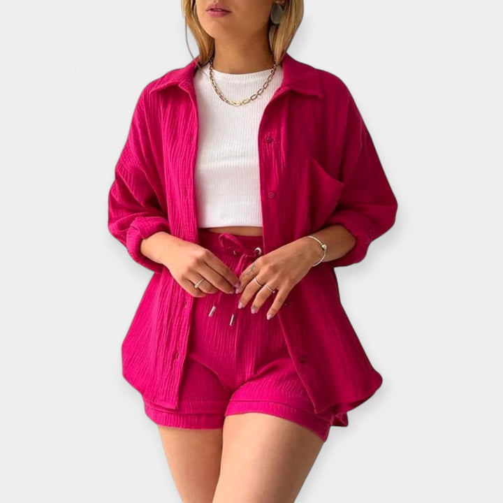Two-Tone Summer Set Top and Shorts