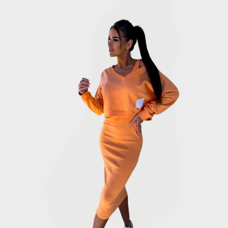 Summer Set with Sweatshirt and Dress for Comfort and Style