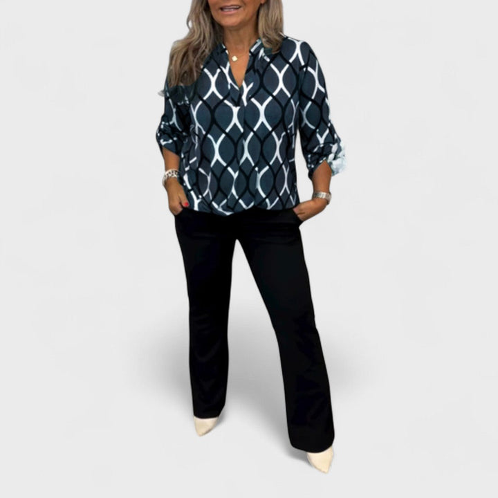 Janny - Casual blouse with long sleeves and elegant pattern