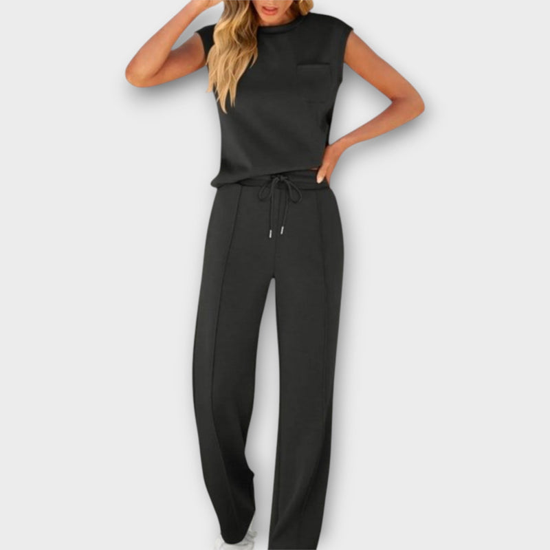 Sleeveless Top and Drawstring Pants Set