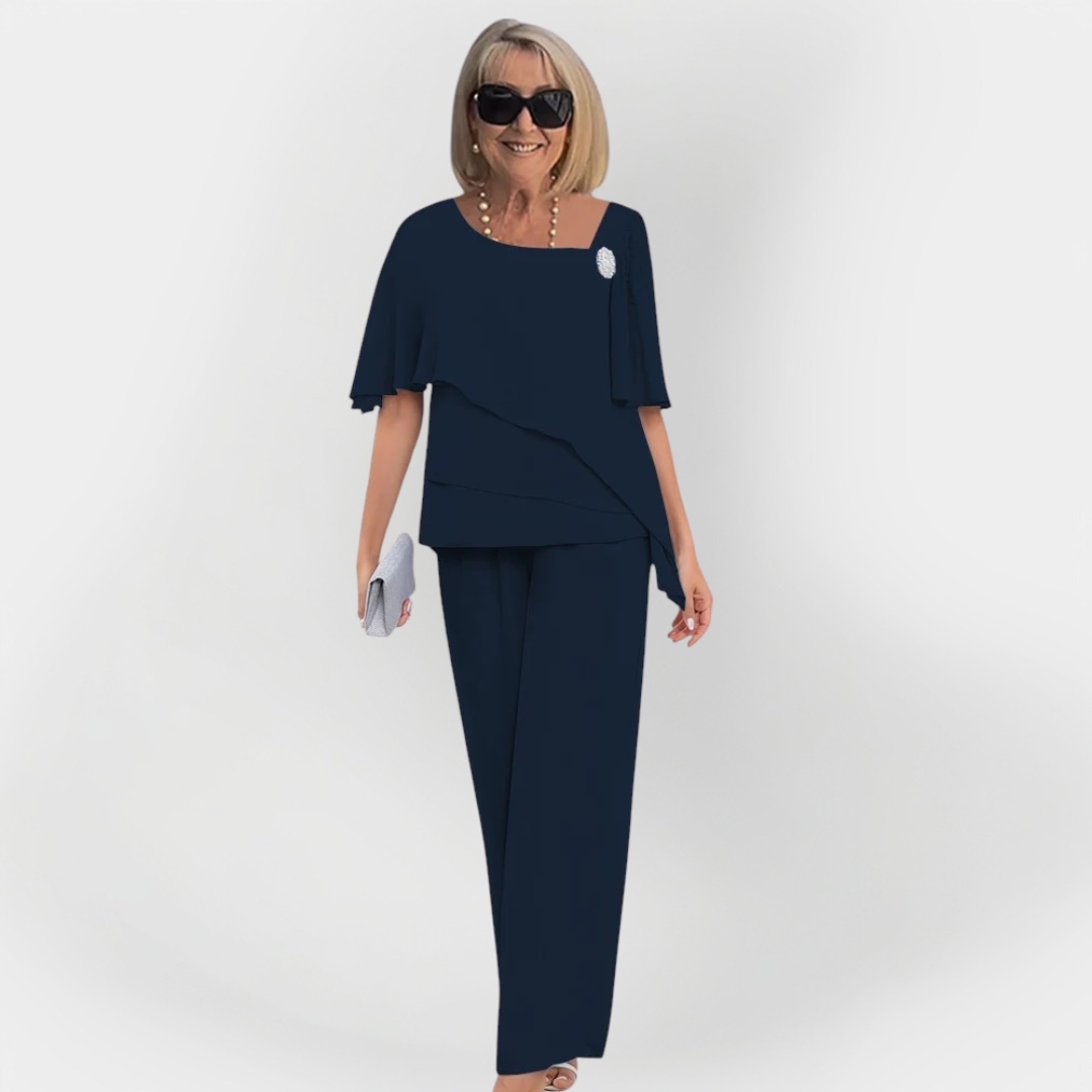 Elegant Double Set Blouse and Pants