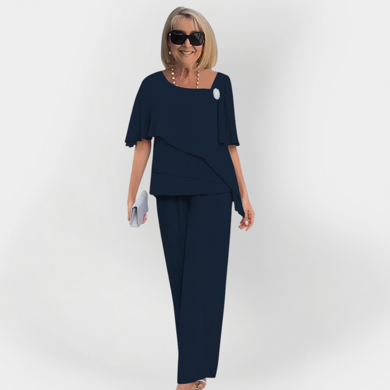 Elegant Double Set Blouse and Pants
