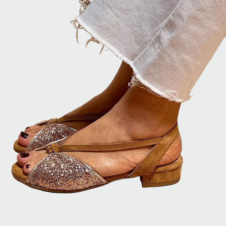 Low sandal with glitter