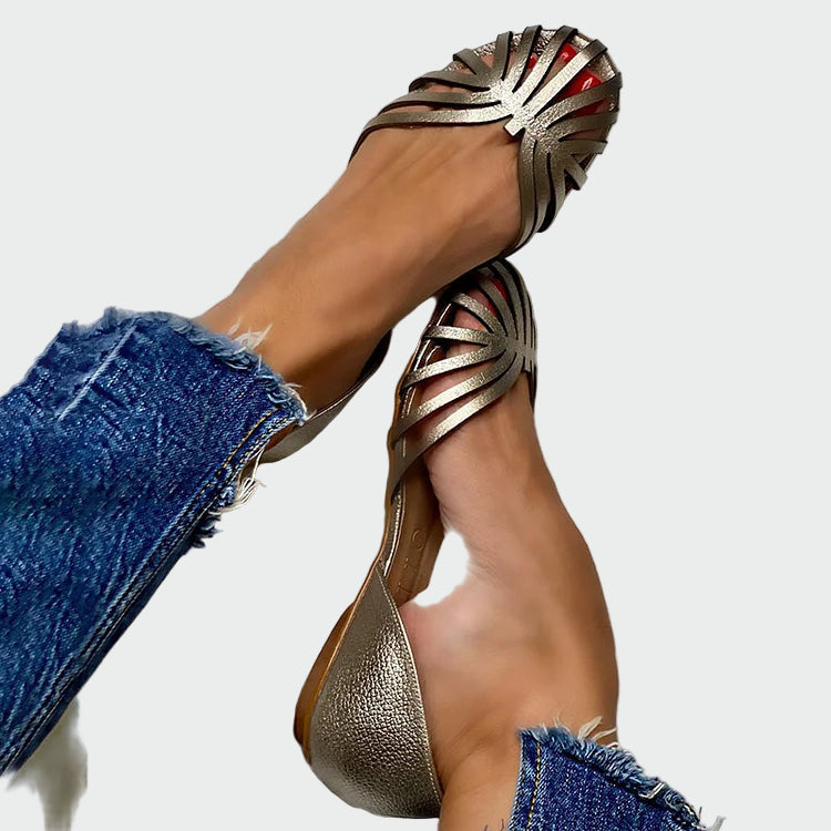 Ballerina Shoes with Cutouts and Open Toe
