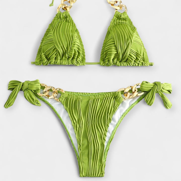 Striped Bikini Set with Seams