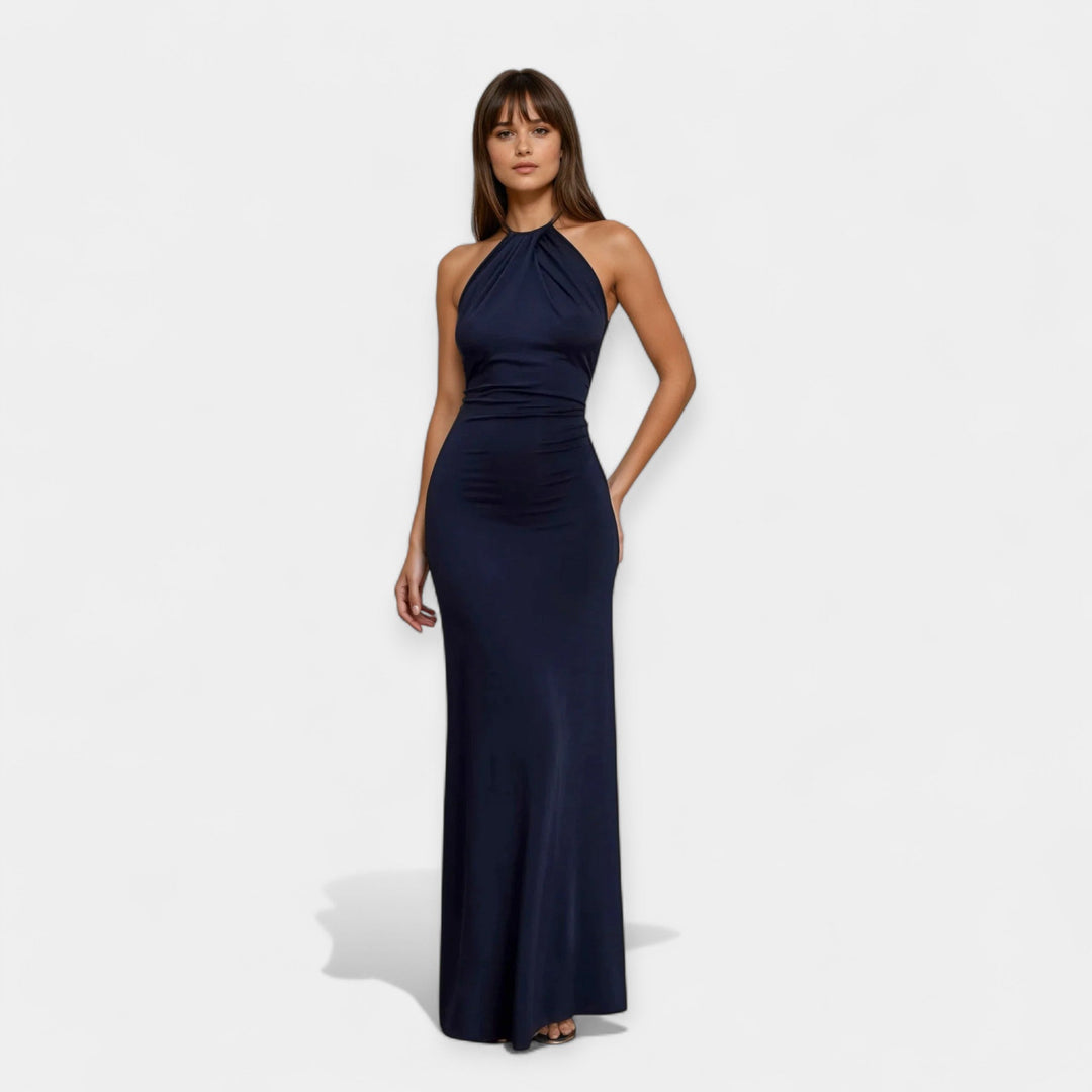 Maxi Dress with Collar Tie