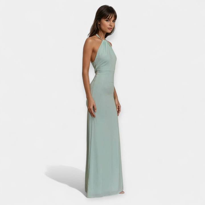 Maxi Dress with Collar Tie
