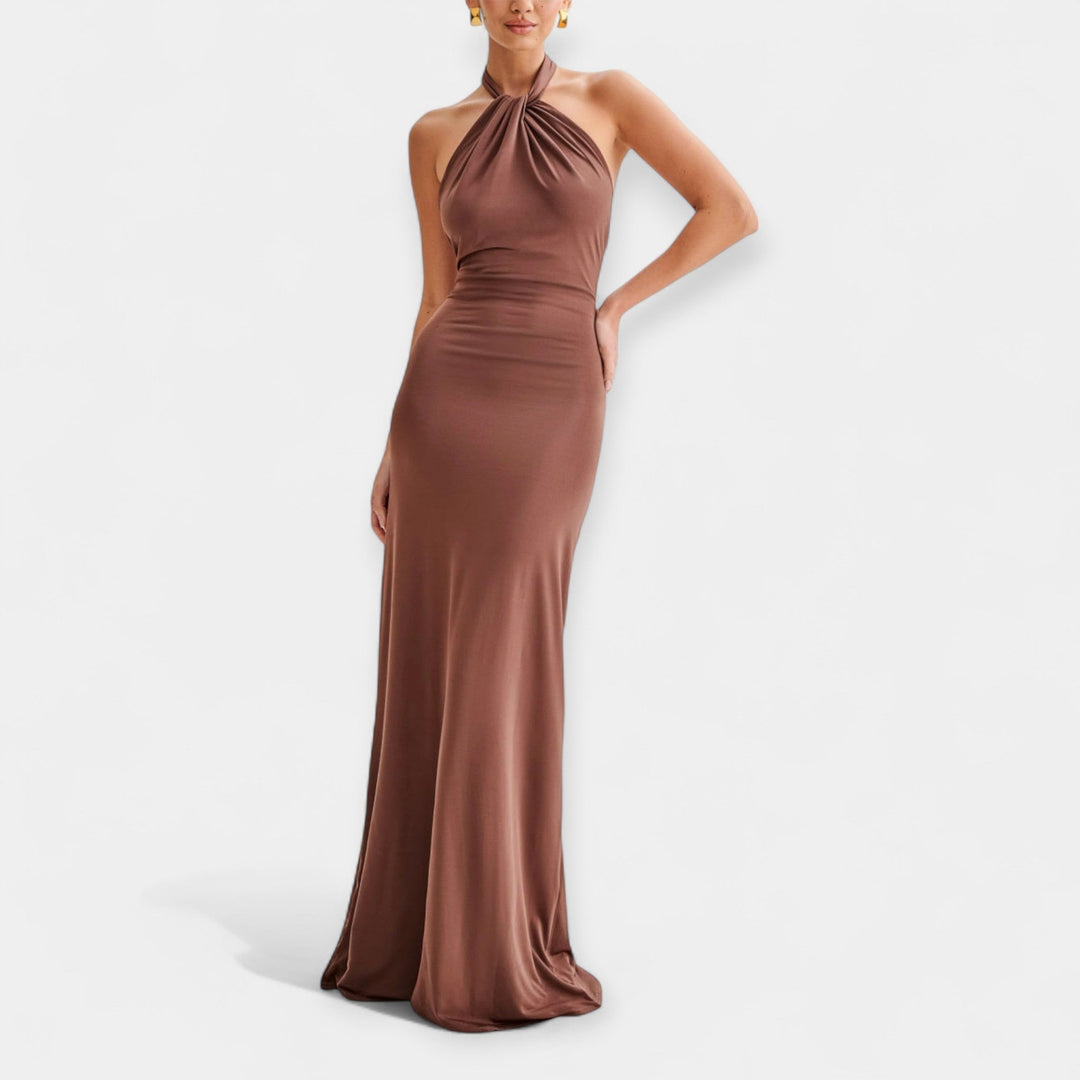 Maxi Dress with Collar Tie