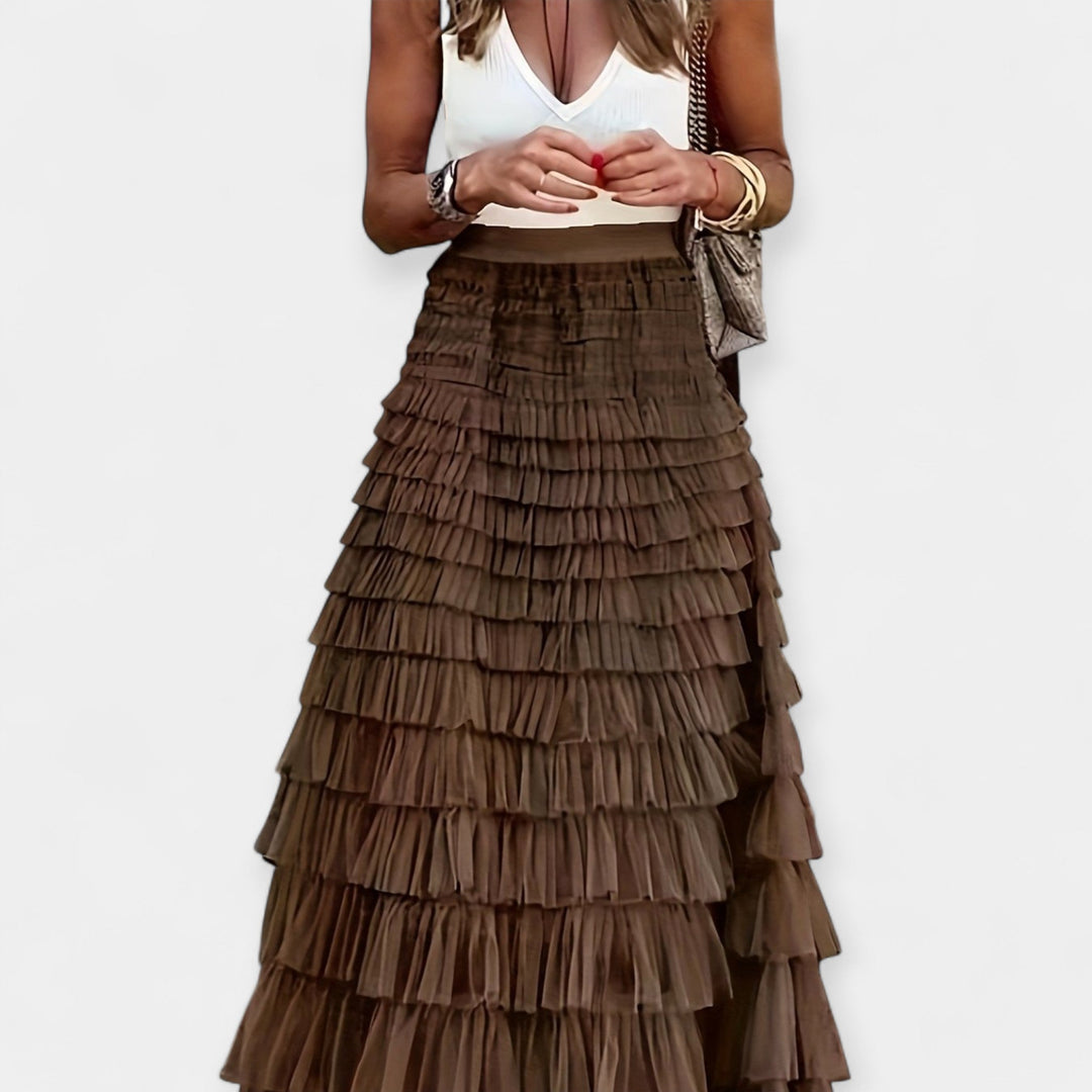 Boho Skirt with Net Satin Edge