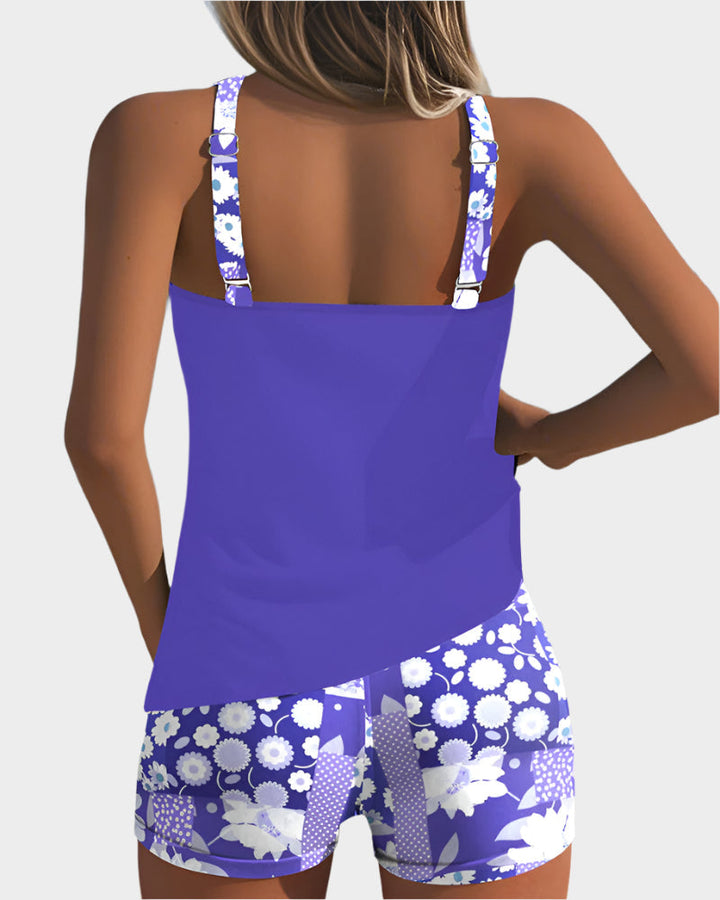 Comfortable Two-Piece Swimwear with Floral Design