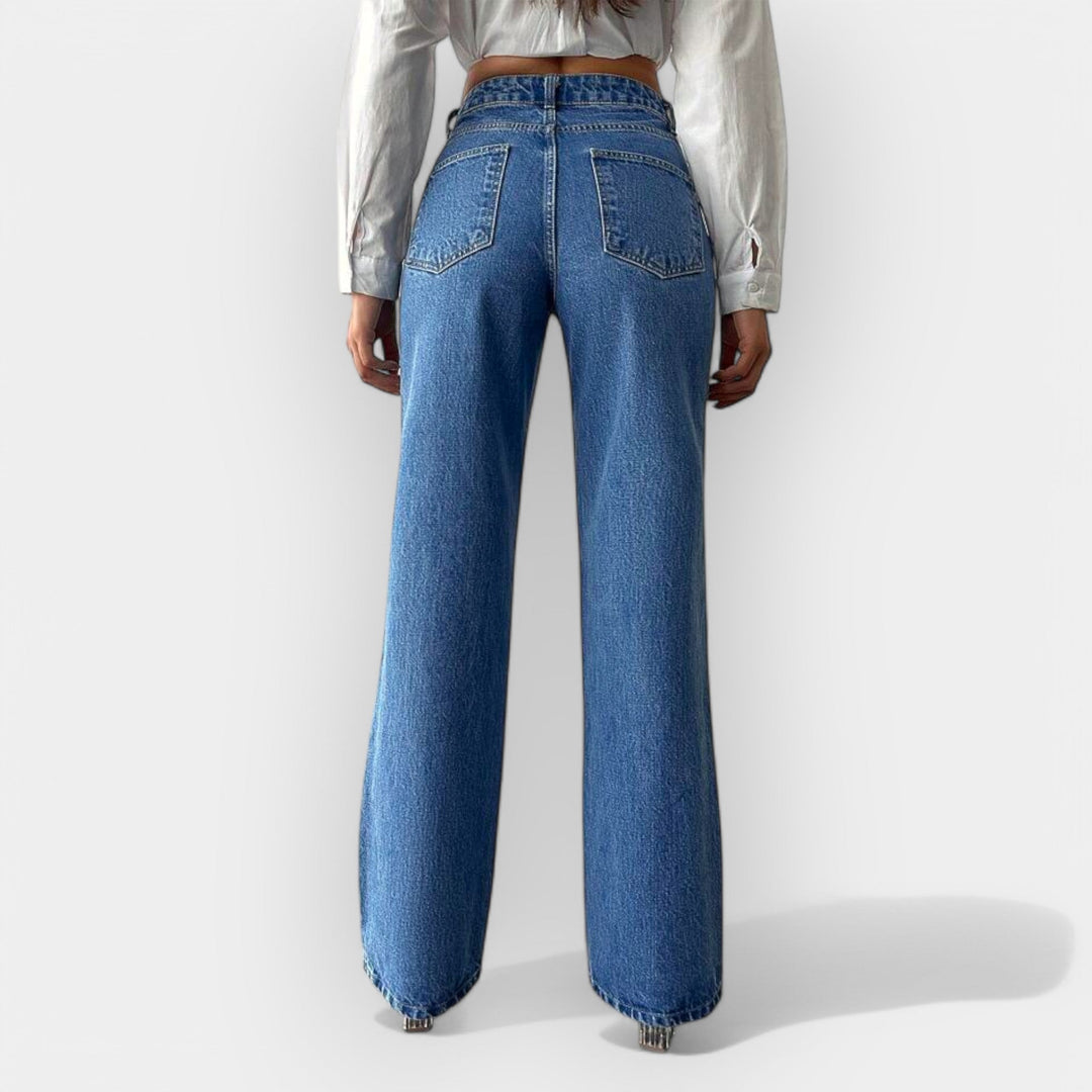 High Waist Jeans with Comfortable Wide Fit