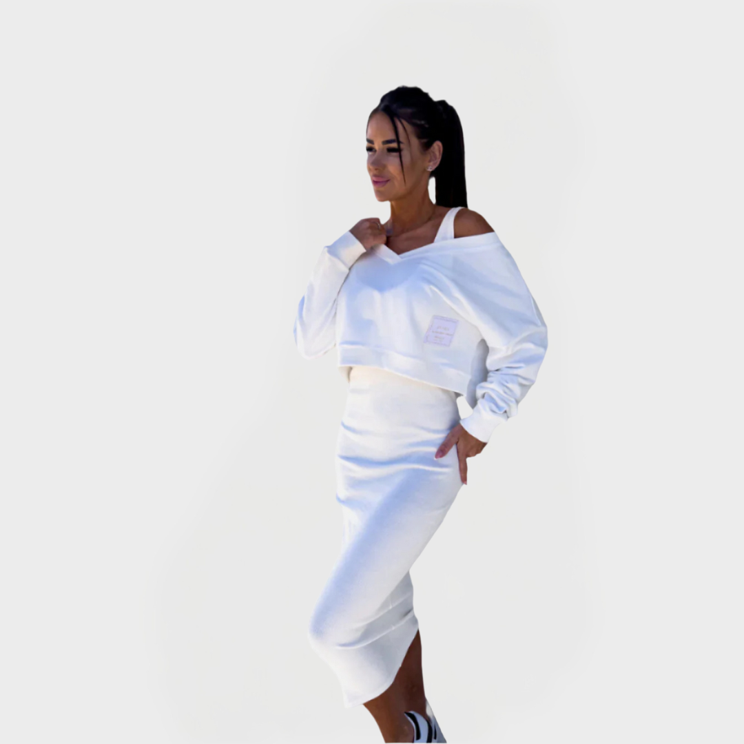 Summer Set with Sweatshirt and Dress for Comfort and Style