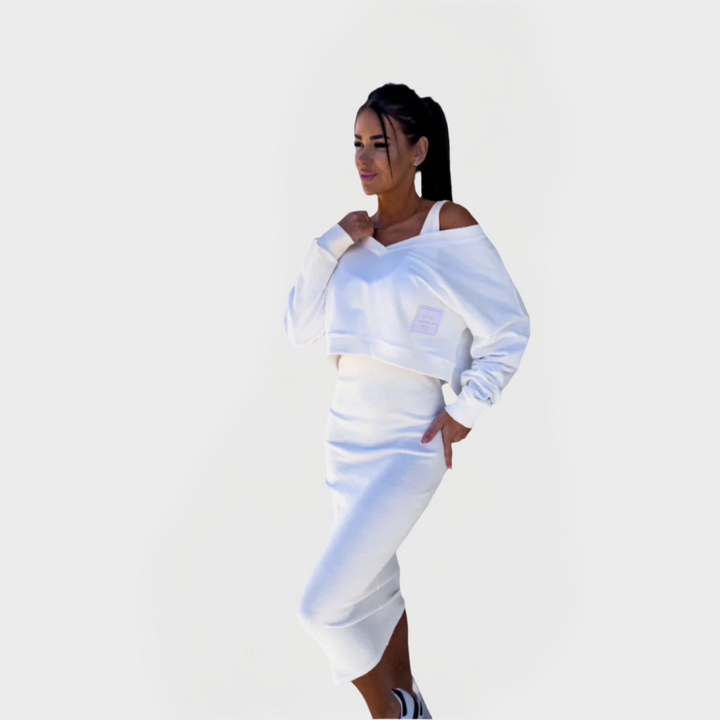 Summer Set with Sweatshirt and Dress for Comfort and Style