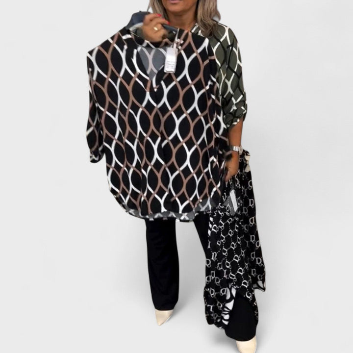 Janny - Casual blouse with long sleeves and elegant pattern