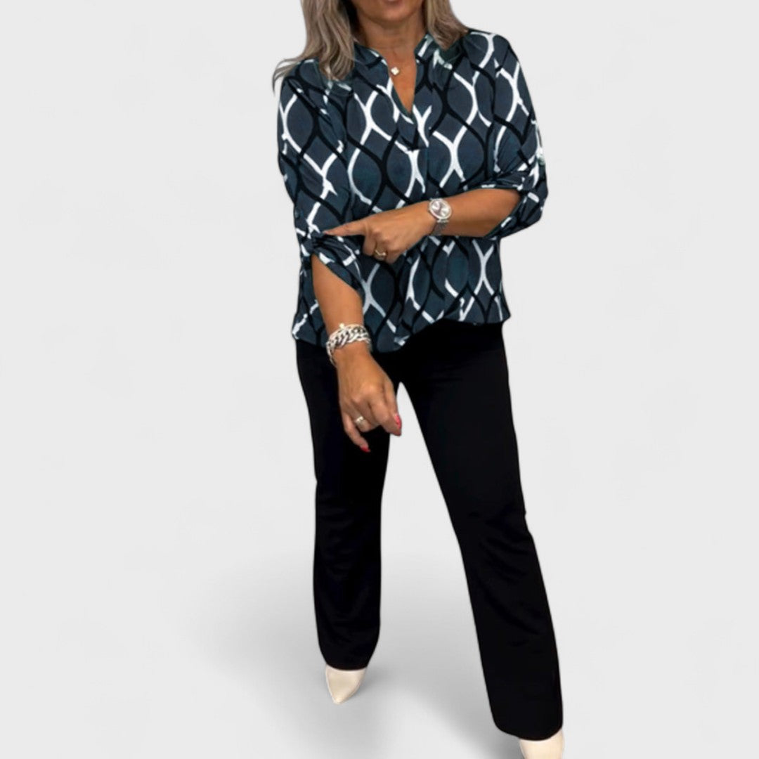 Janny - Casual blouse with long sleeves and elegant pattern
