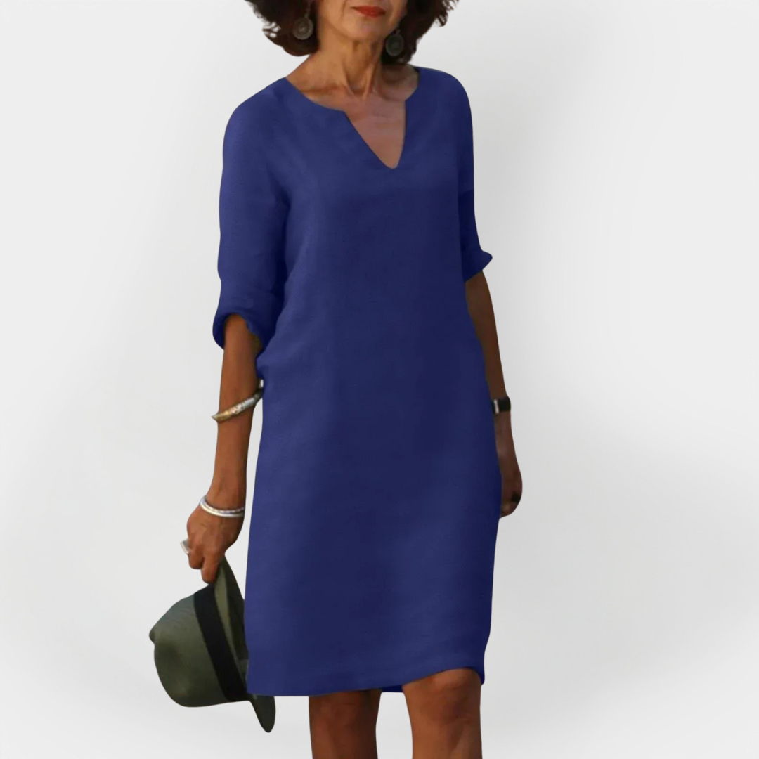 Everyday Dress with V-Neck